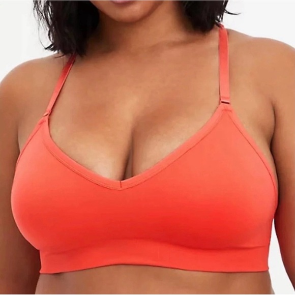 Torrid Lace Back Bright Coral Bralette NWT SIZE 2 (18/20) - Picture 4 of 12